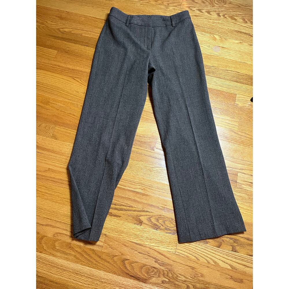 Rafaella tiny houndstooth flat front‎ straight leg dress pants 8 brown